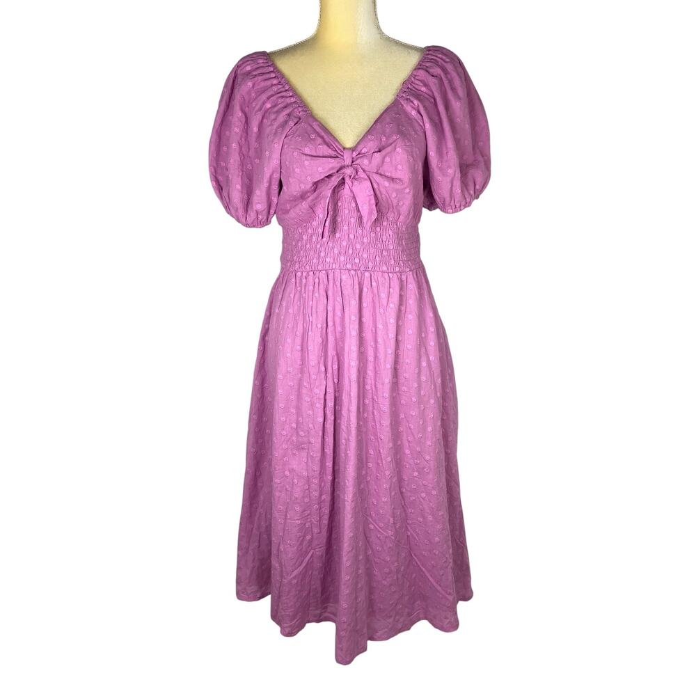 Pink Dessert The Paisley Tie Front Swiss Daisy Dress Women Size XL